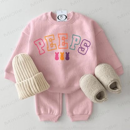 PEEPS Baby Bunny Sweatsuit 2-piece Set - Pink - 2-3T - image 3