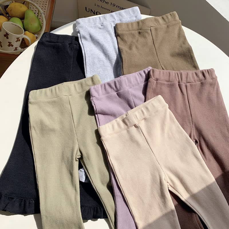 Toddler Solid Color Bell-bottomed Pants - image 7