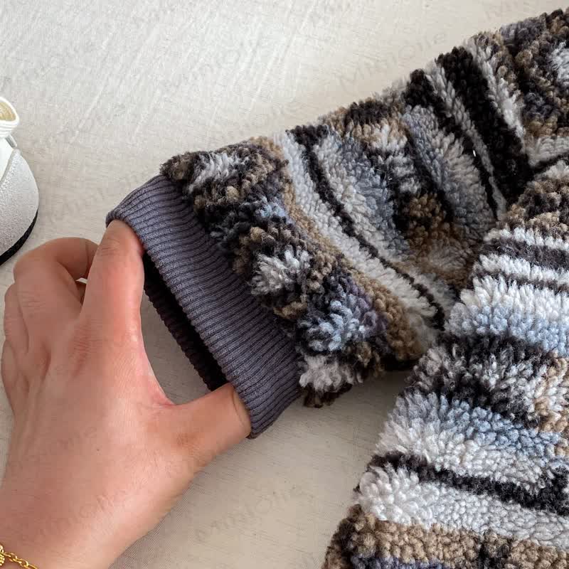 Baby Lamb Fleece Retro Hooded Romper - image 5