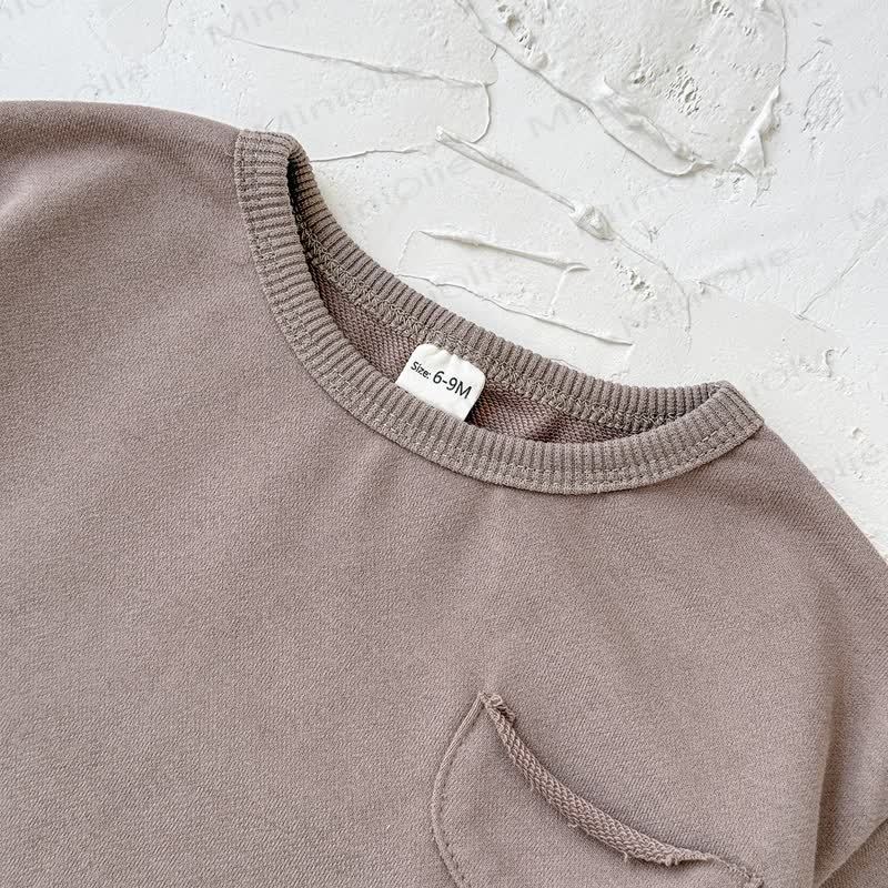 Baby Girl Solid Color 2-piece Sweatshirt Set - image 23