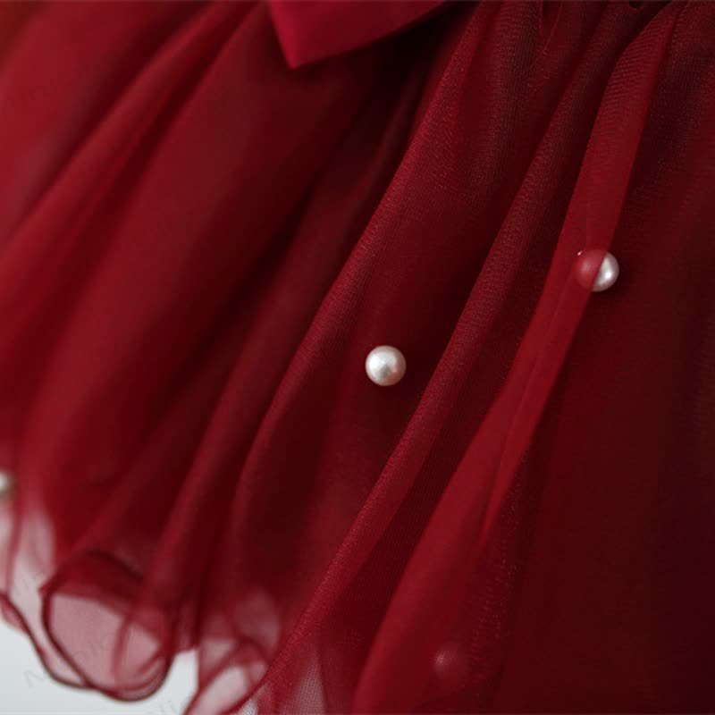 Baby Girl Bow Beading Mesh Dress - image 9