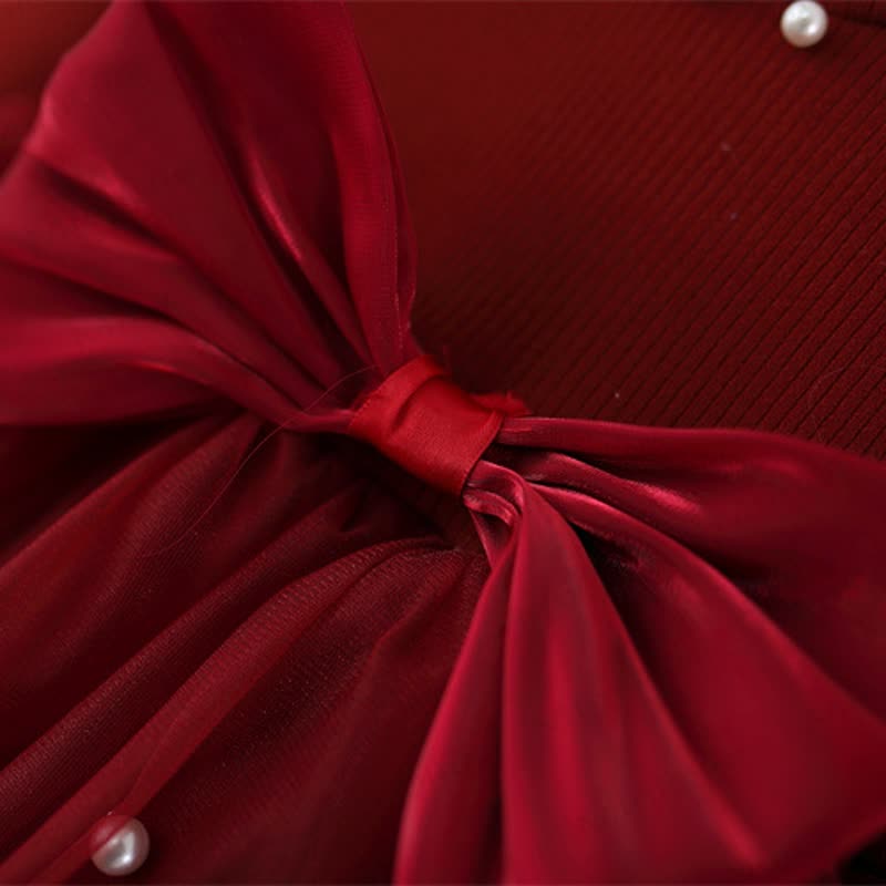 Baby Girl Bow Beading Mesh Dress - image 7