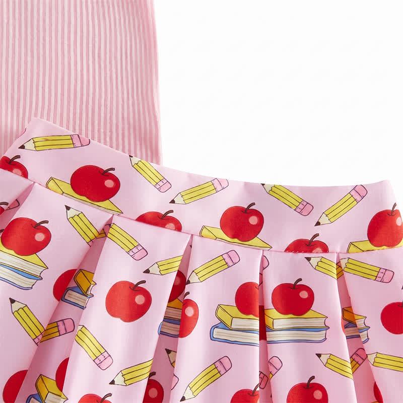 Toddler Girl Apple Patch Sleeveless Top and Skirt 2-piece Set - image 4