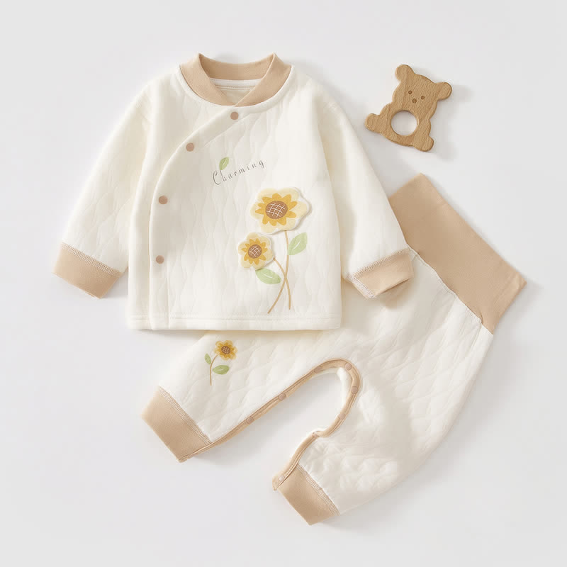 CHARMING Baby 2-Piece Flower Quilted Set - Khaki - 18-24M - image 14