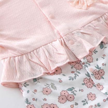 Baby Floral/Rabbit Ruffle Romper - image 9