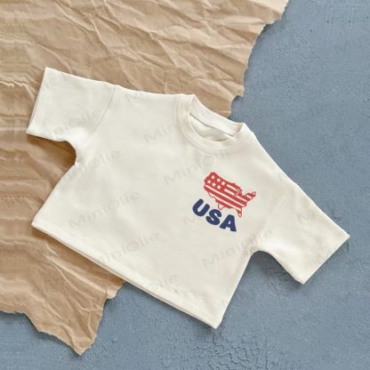 USA Baby Flag T-Shirt - White - 2-3T - image 1