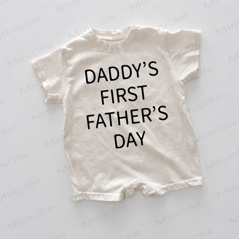 DADDY'S FIRST FATHER'S DAY Baby White Print Romper - White - 18-24M - image 1