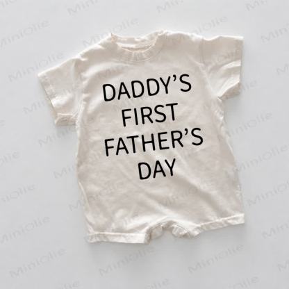 DADDY'S FIRST FATHER'S DAY Baby White Print Romper - White - 18-24M - image 1
