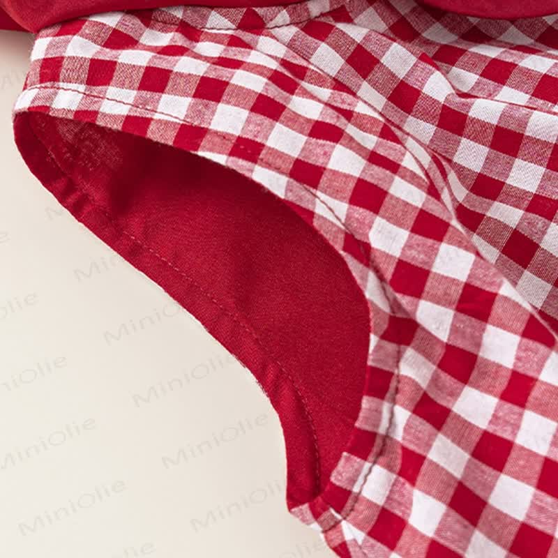 Toddler Apple Red Plaid Sleeveless Dress - image 8