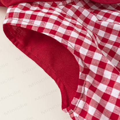 Toddler Apple Red Plaid Sleeveless Dress - image 8