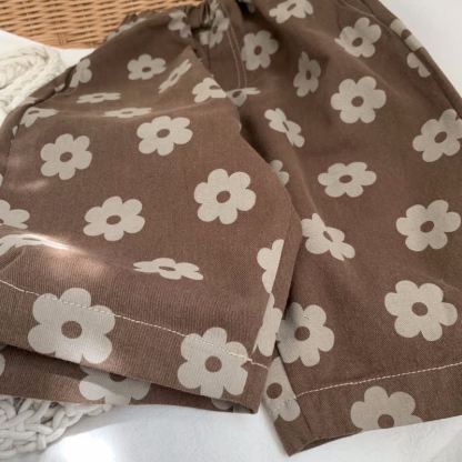 Baby Toddler Girl Flower Coffee Pants - image 6