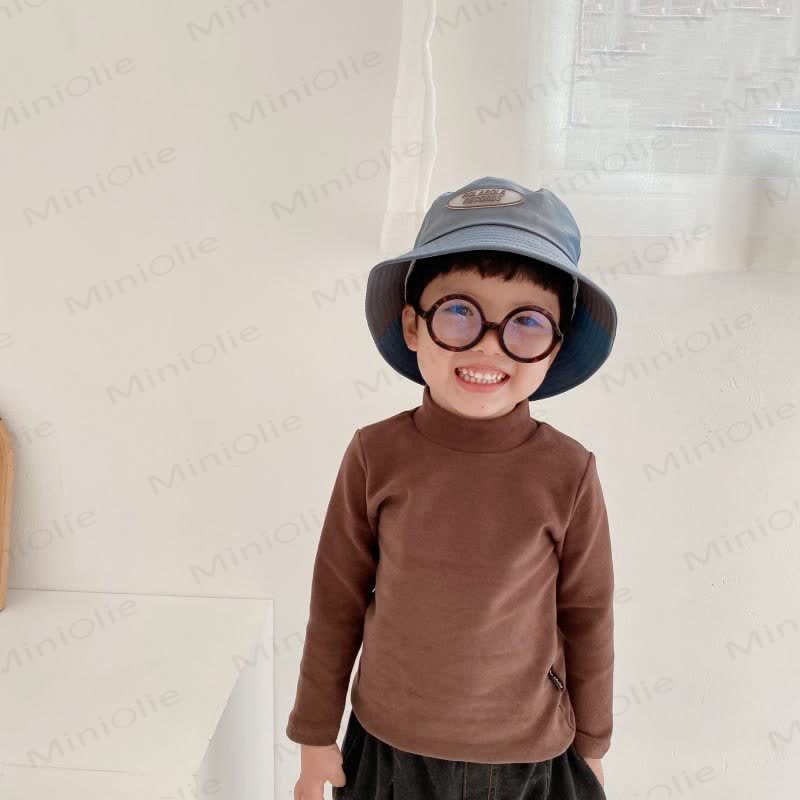 Toddler Retro Solid Color Soft T-shirt - Coffee - 9-11T - image 11