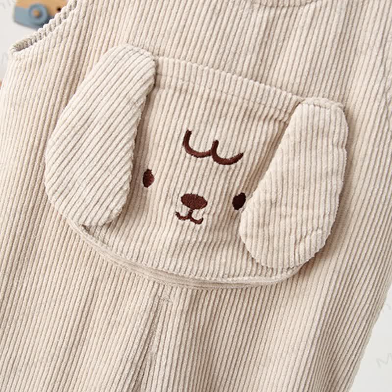 Baby Toddler Doggy Ear Cord Fleece Lined Overalls - image 9