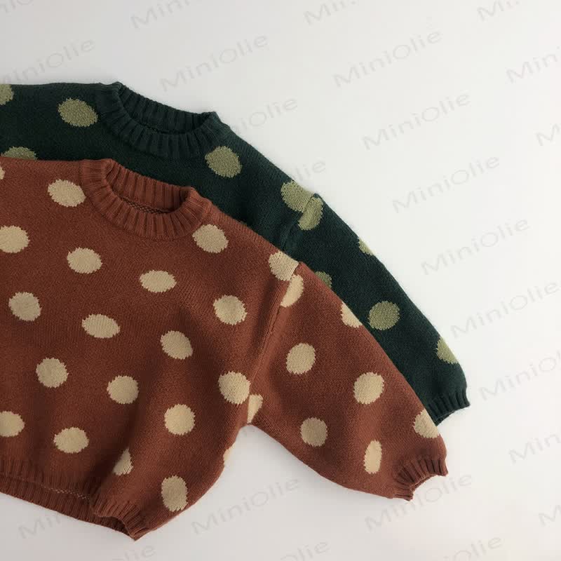 Toddler Knitted Dots Retro Style Sweater - image 11