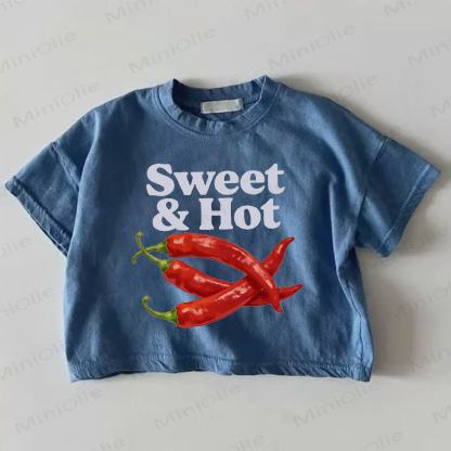 SWEET&HOT Baby Girls Chili Print Blue T-shirt - Blue - 18-24M - image 1