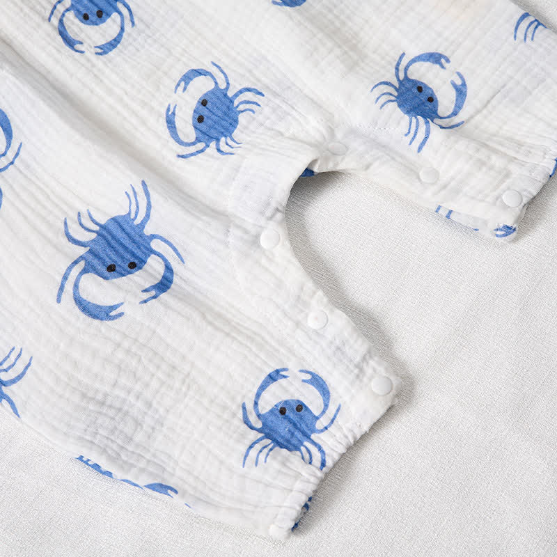 Baby Crab Print Romper with Hat - image 5