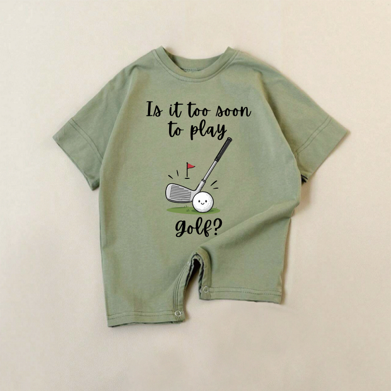 IA IT TOO AOON TO PLAY GOLF? Baby Green Romper - Green - 18-24M - image 1