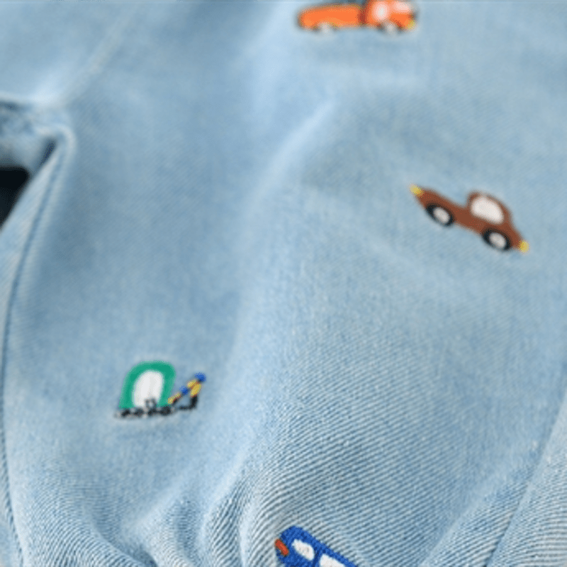 Baby Denim Embroidered Vehicle Pants - image 11