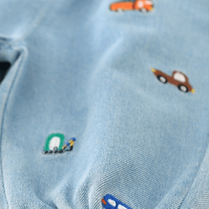 Baby Denim Embroidered Vehicle Pants - image 11