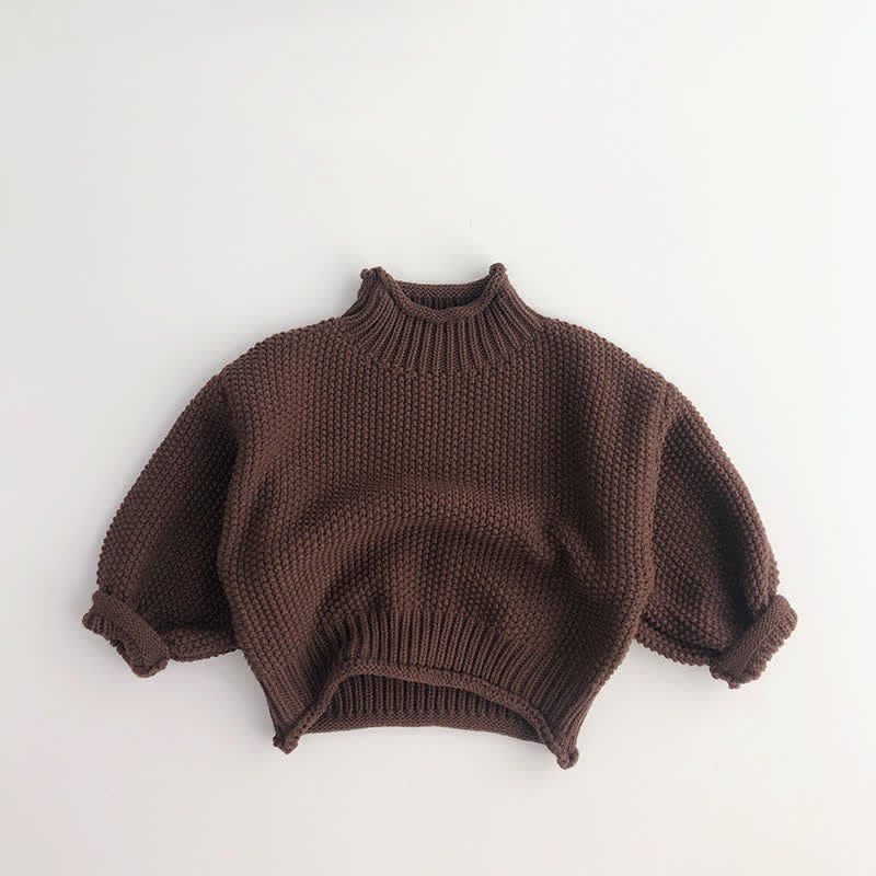 Toddler Boy Retro Turtleneck Sweater - Brown - 7-9T - image 5