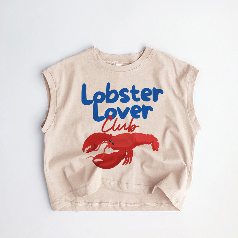 LOBSTER LOVER CLUB Baby Toddler Slogan Khaki Tank Top - Khaki - 3-5T - image 1