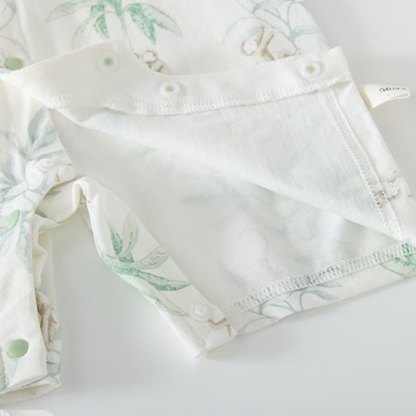 Baby Tree&Monkey Print Summer Romper with Bib - image 7