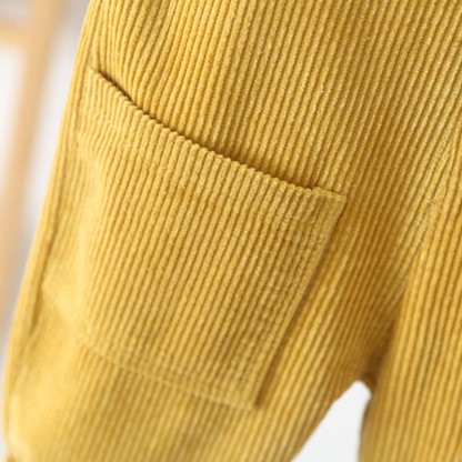 Toddler Solid Color Corduroy Neutral Overalls - image 9