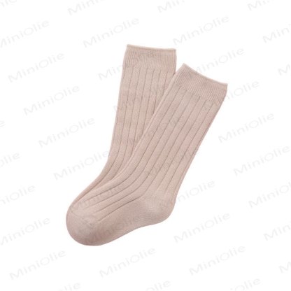 Baby Toddler Solid Color Socks - Beige - 3-5T - image 7
