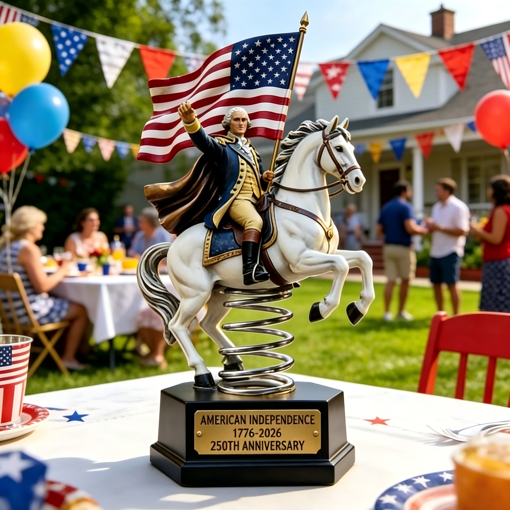 George Washington On Horse | USA 250th Independence Anniversary Bobble Statue