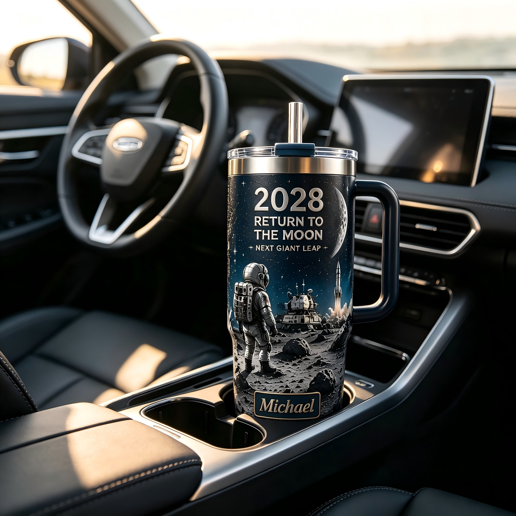 Personalized 2028 Return To The Moon Tumbler 🚀🌙 