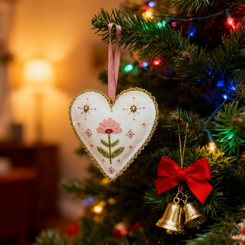 💖Handmade Beaded Heart Ornament