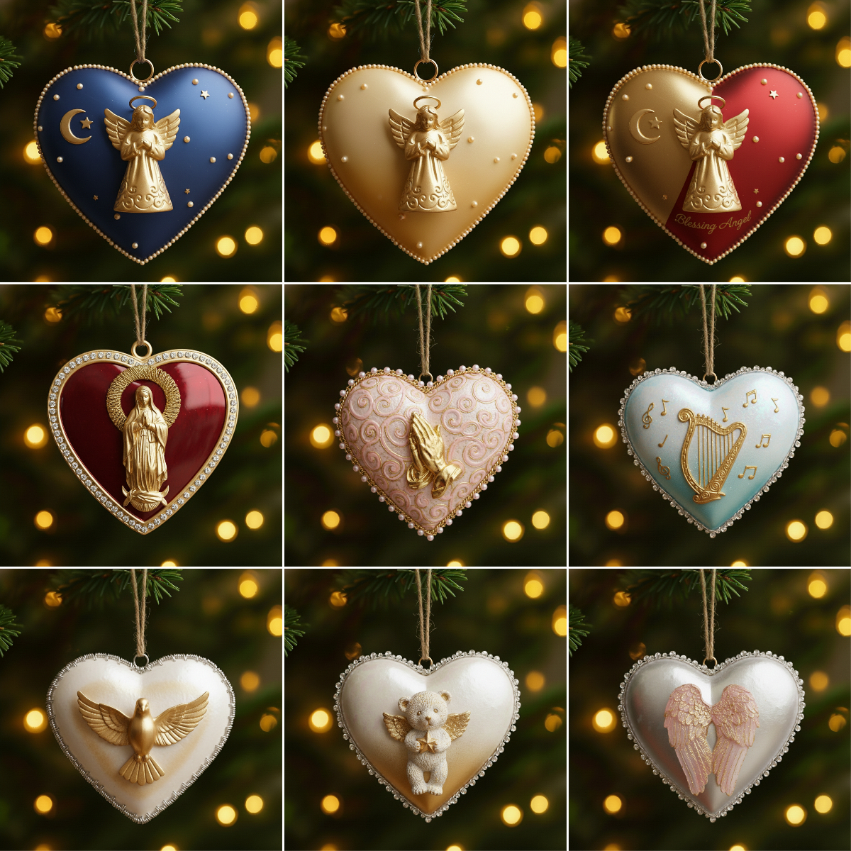 💖✨ Heart-Shaped Metal Pendants