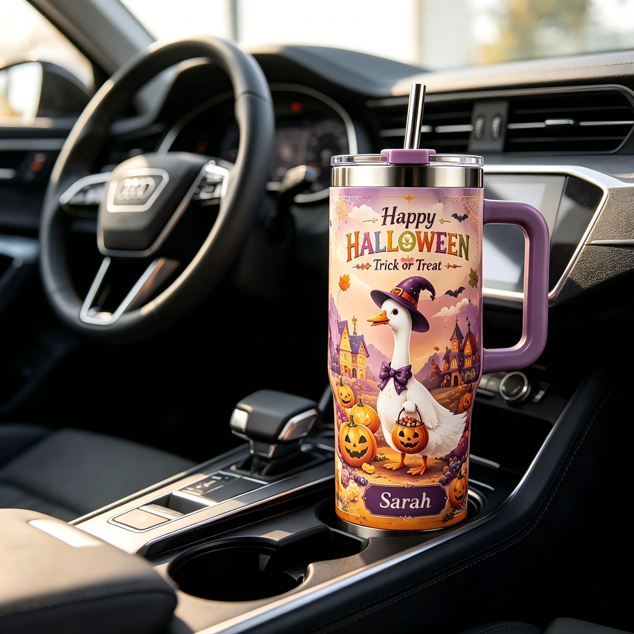 Personalized Halloween Witch Goose Tumbler 🦢🎃