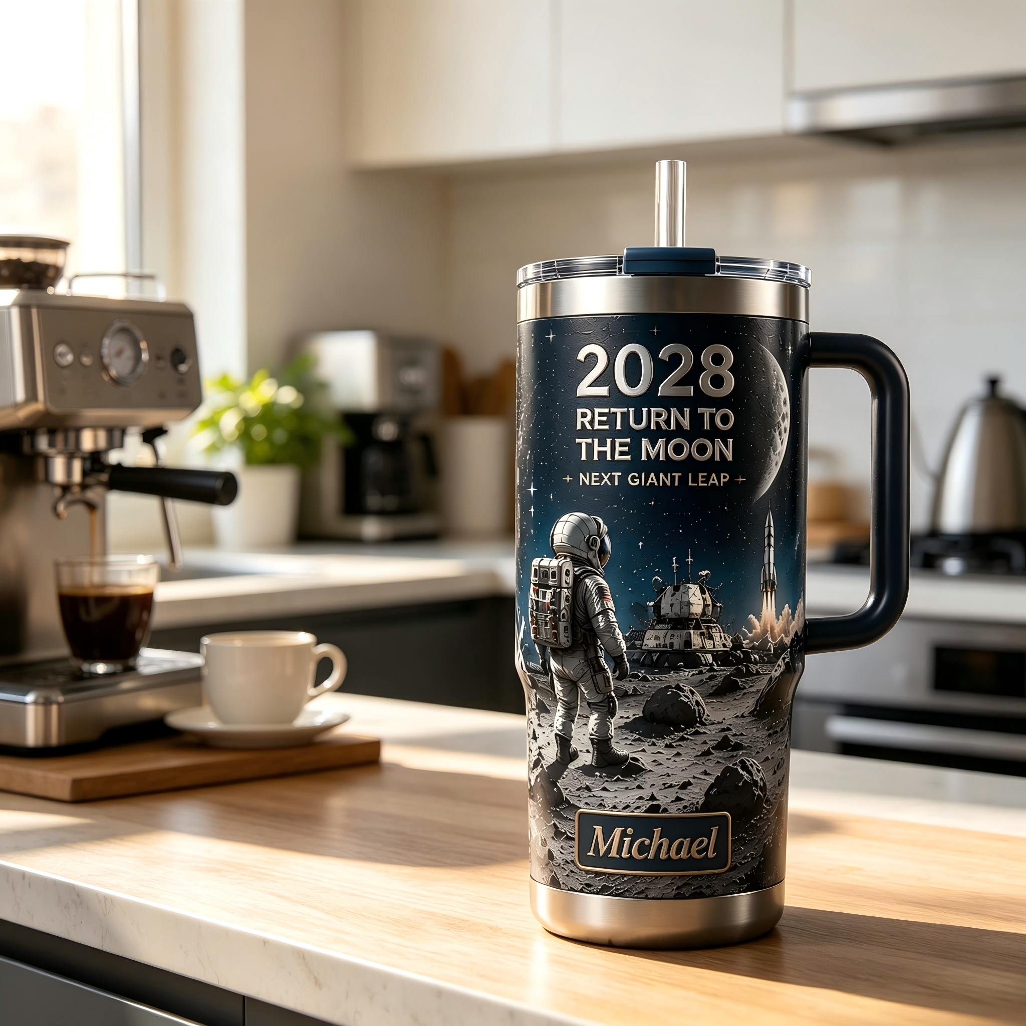 Personalized 2028 Return To The Moon Tumbler 🚀🌙 