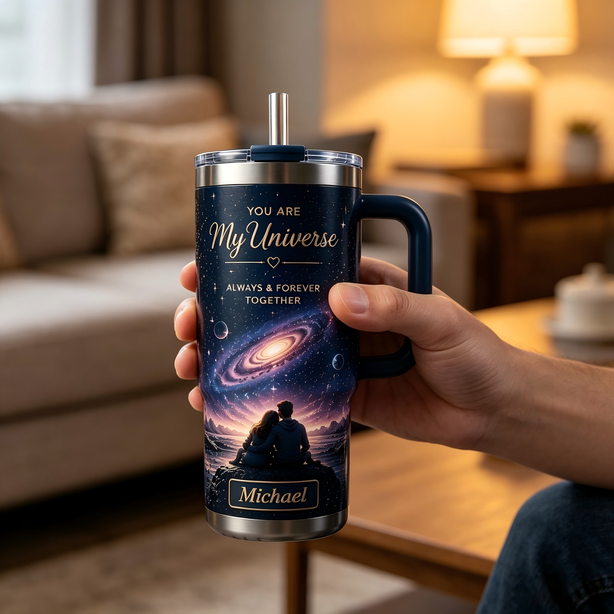 Personalized "You Are My Universe" Couple Galaxy Tumbler 💫🌌