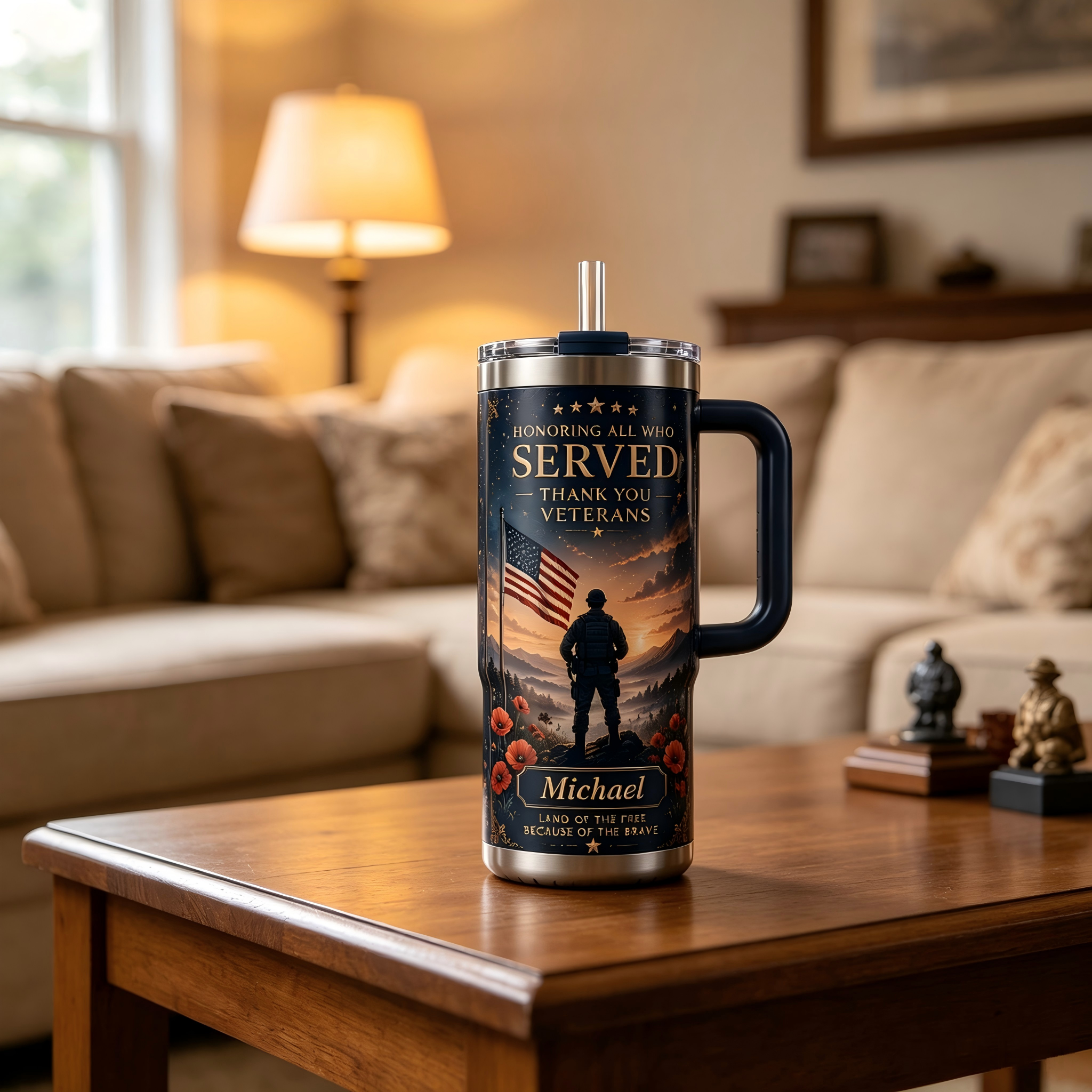 Personalized Honoring All Who Served Veteran Tumbler 🎖️