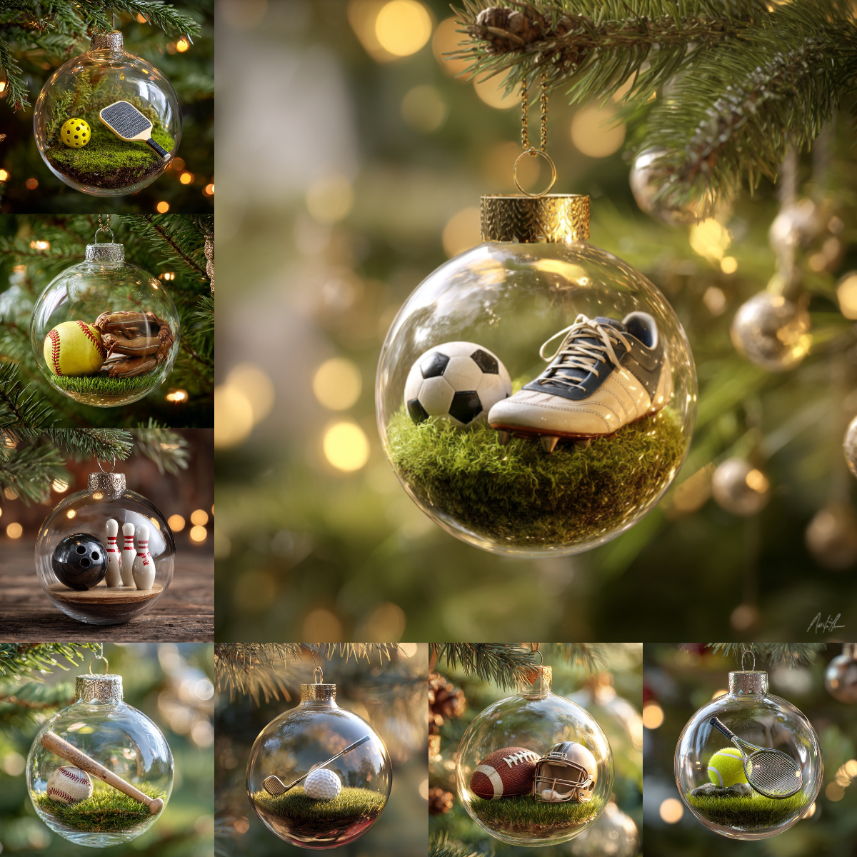 ⚾🎄 Sports Ball Christmas Ornaments