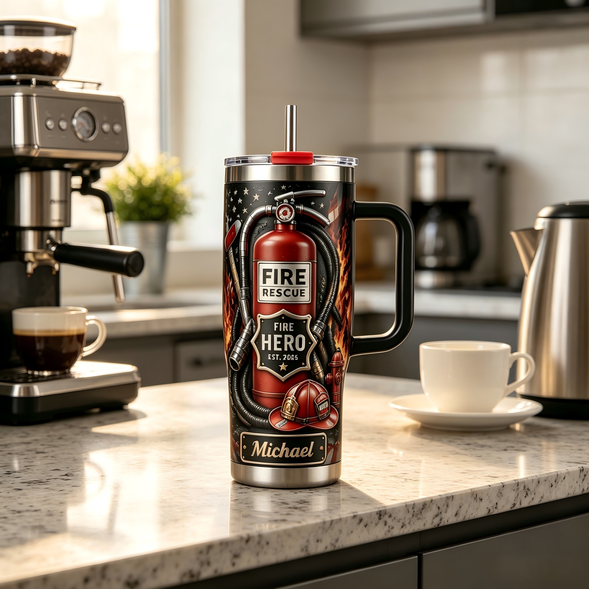 🚒🔥Personalized Firefighter Hero Tumbler ✨