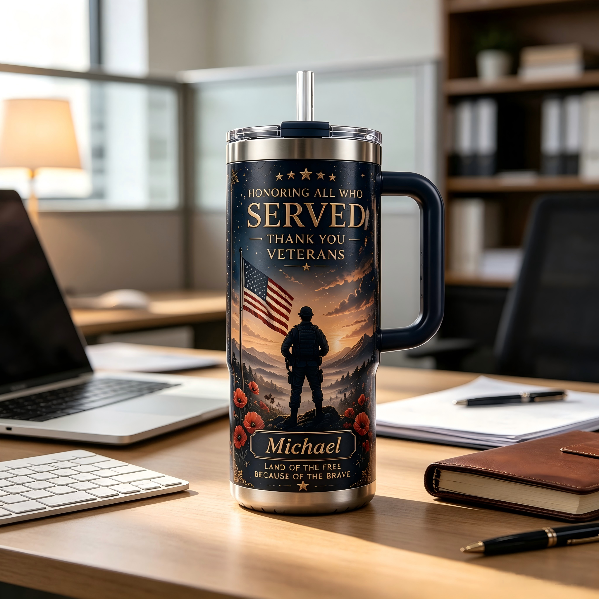 Personalized Honoring All Who Served Veteran Tumbler 🎖️