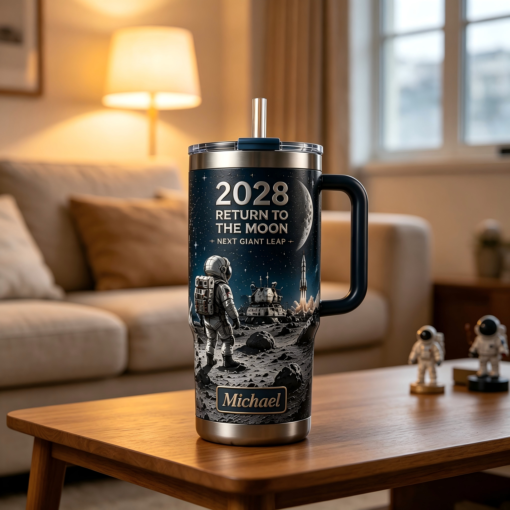 Personalized 2028 Return To The Moon Tumbler 🚀🌙 