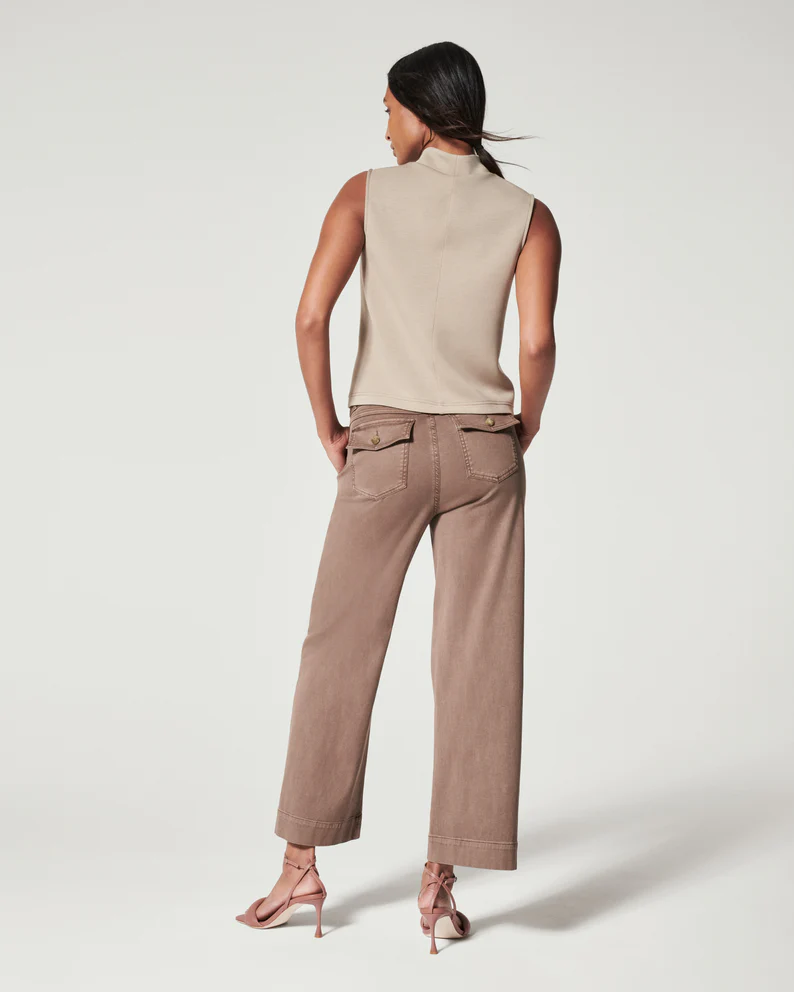 Stretch Twill Cropped Wide Leg Pant（Buy 2 Free Shipping）
