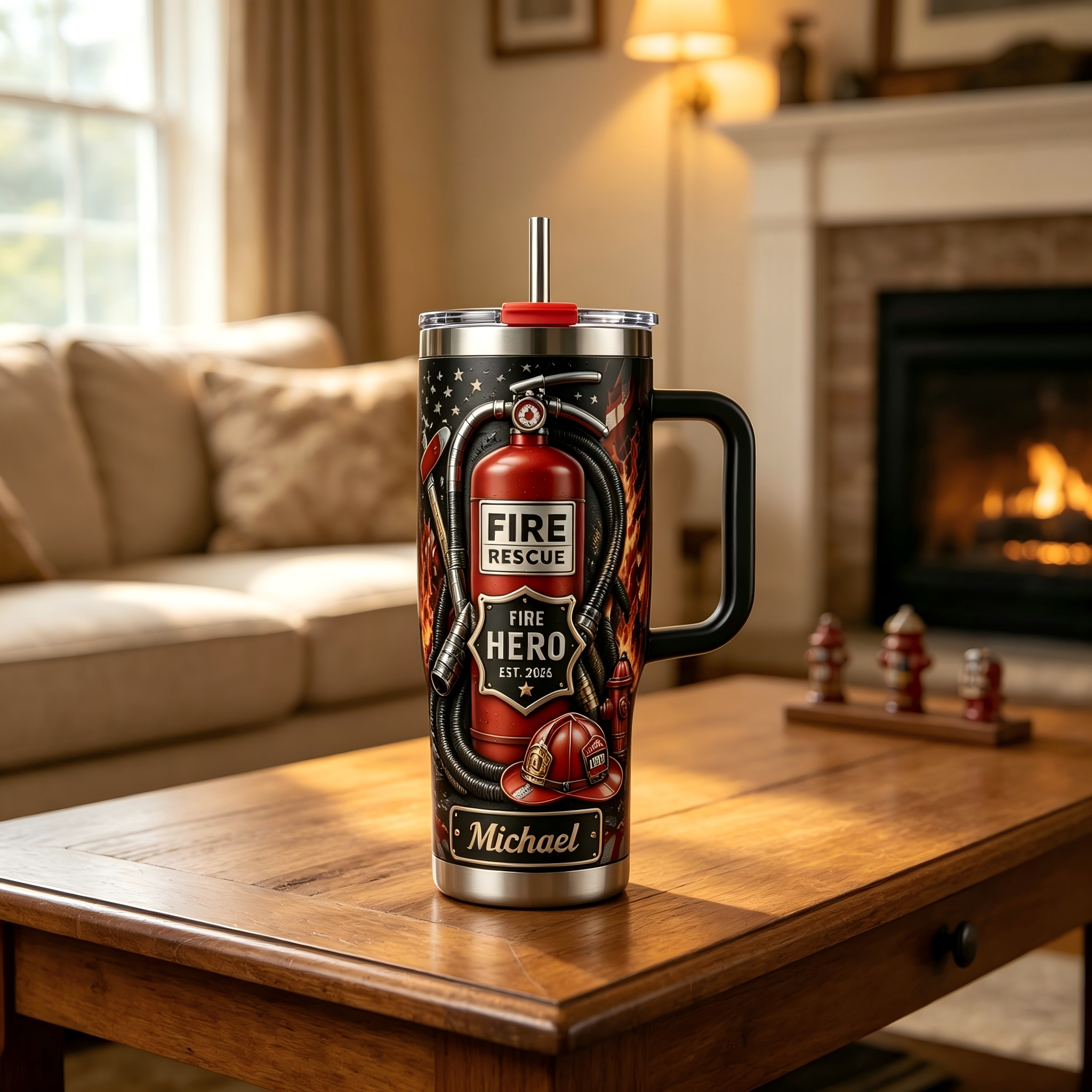 🚒🔥Personalized Firefighter Hero Tumbler ✨
