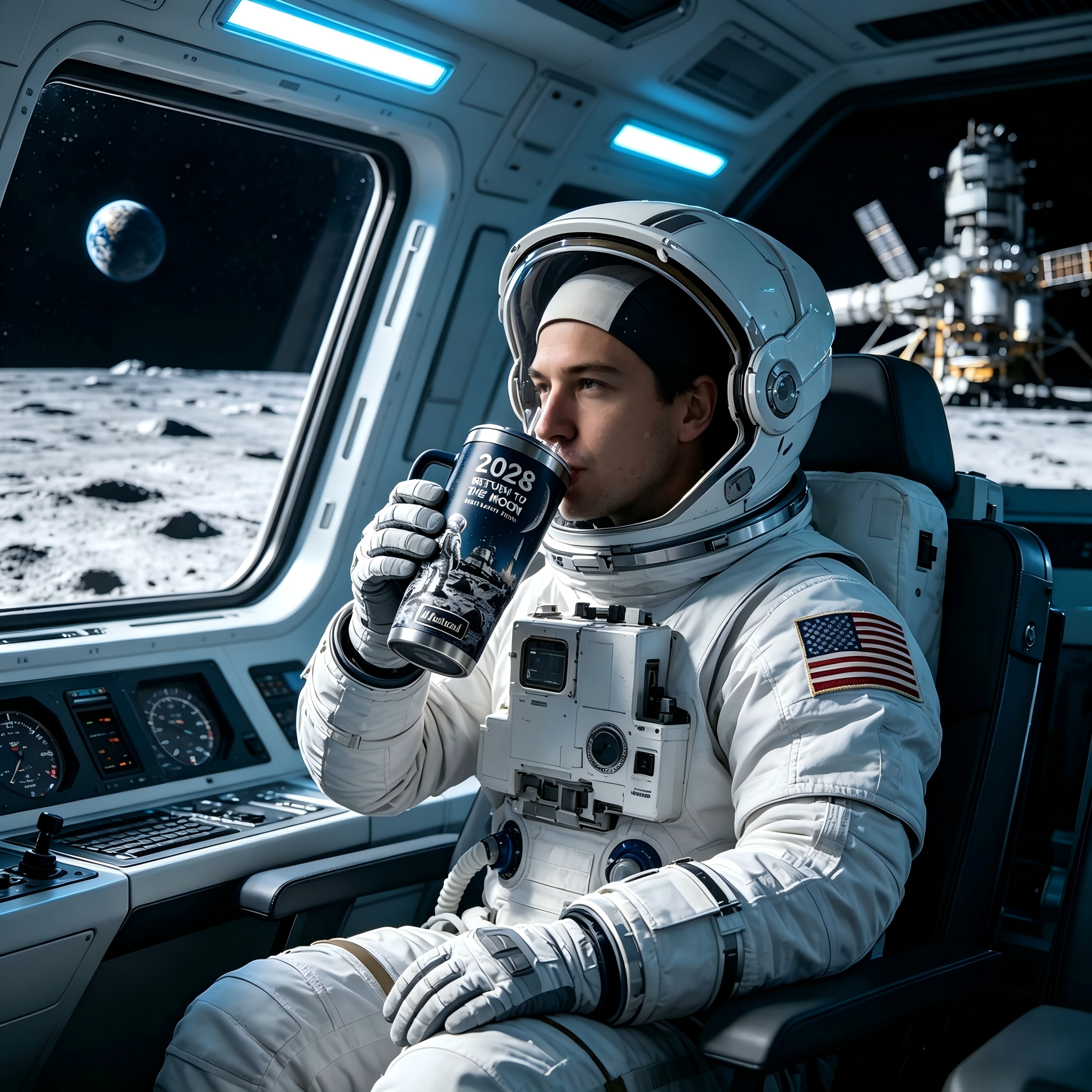 Personalized 2028 Return To The Moon Tumbler 🚀🌙 
