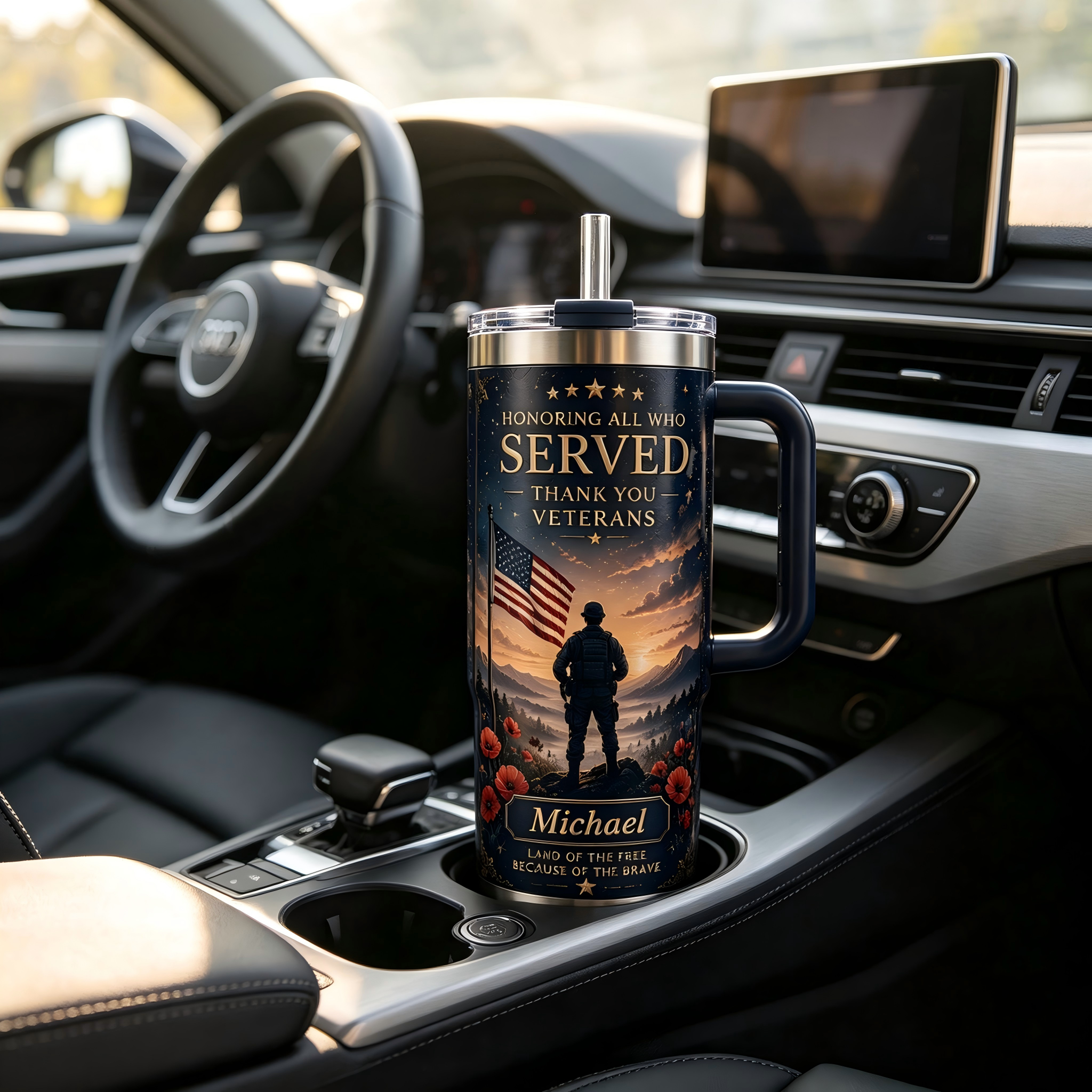 Personalized Honoring All Who Served Veteran Tumbler 🎖️