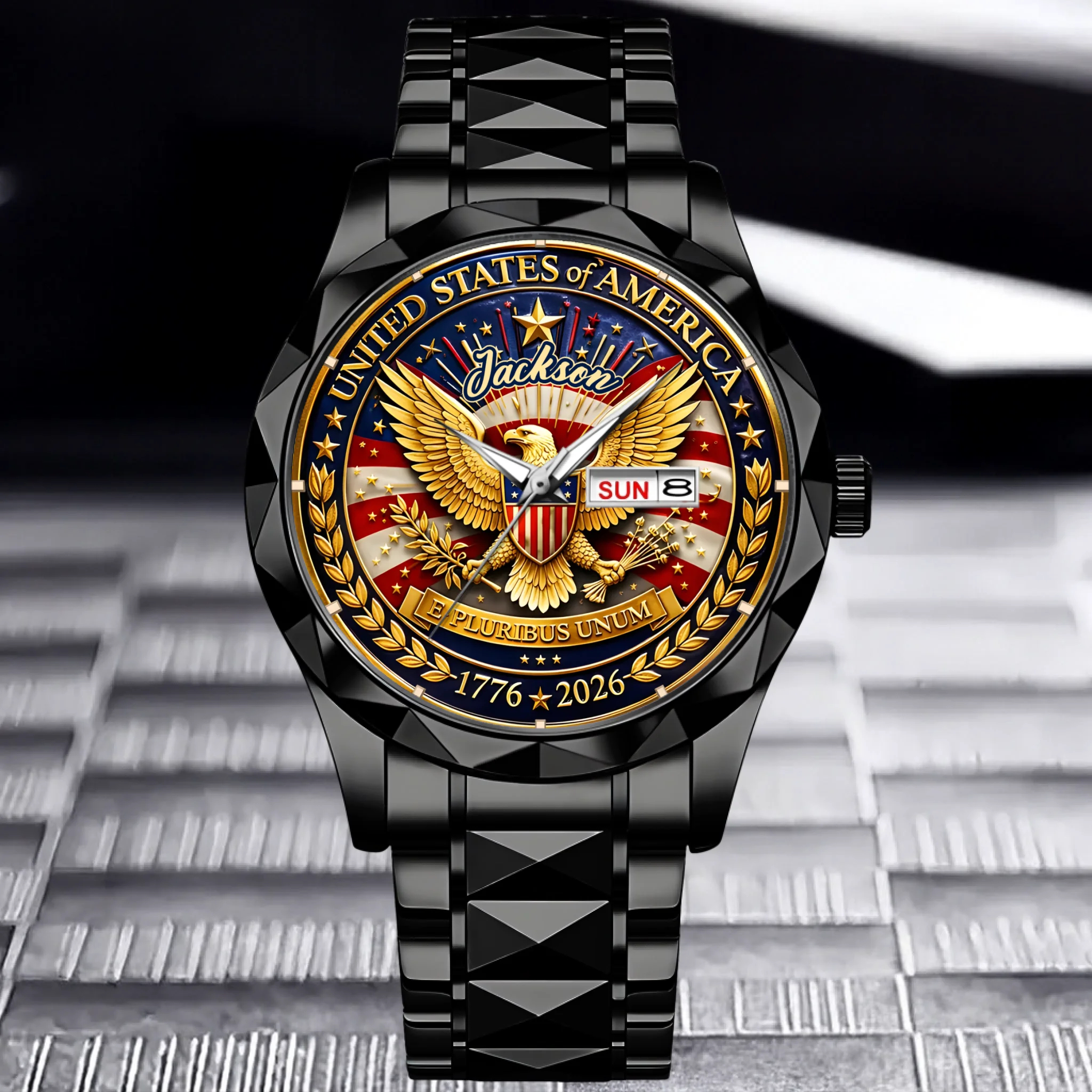 Customized 250th Anniversary USA Watch - Personalized Name
