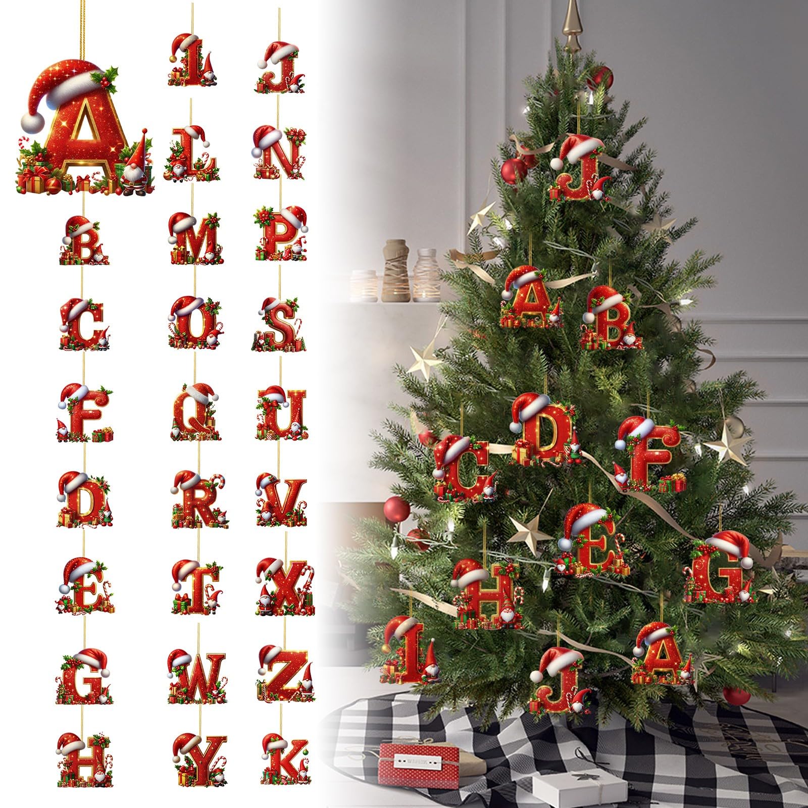 🔠🎄 Personalized Christmas Letter Ornaments