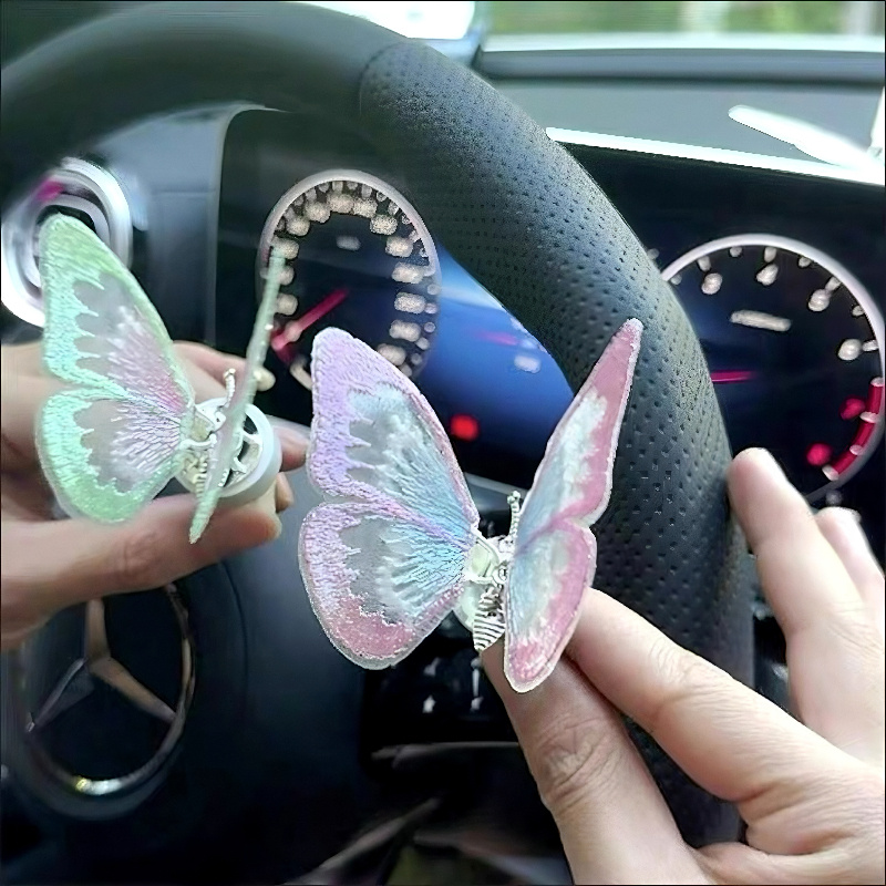 Butterfly Car Accessories for Dashboard, Paste Home Office Desk Decoration, Butterfly Wings Can Swing