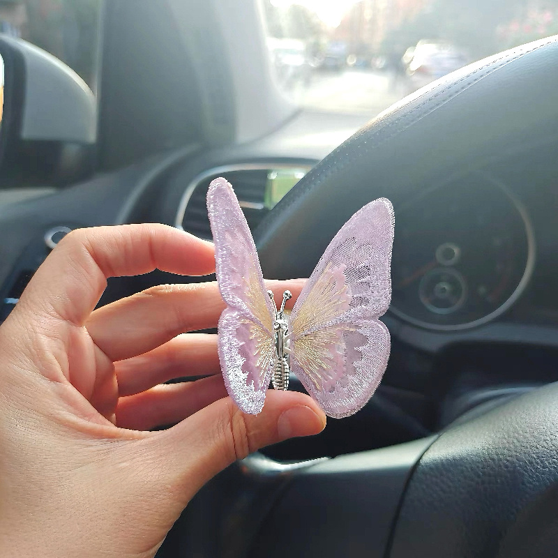 Butterfly Car Accessories for Dashboard, Paste Home Office Desk Decoration, Butterfly Wings Can Swing