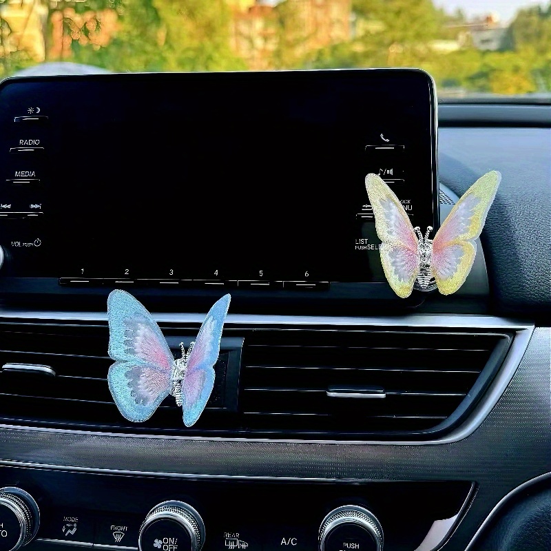 Butterfly Car Accessories for Dashboard, Paste Home Office Desk Decoration, Butterfly Wings Can Swing