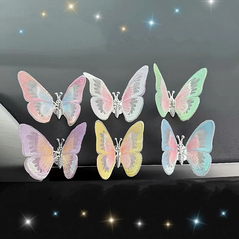 Butterfly Car Accessories for Dashboard, Paste Home Office Desk Decoration, Butterfly Wings Can Swing